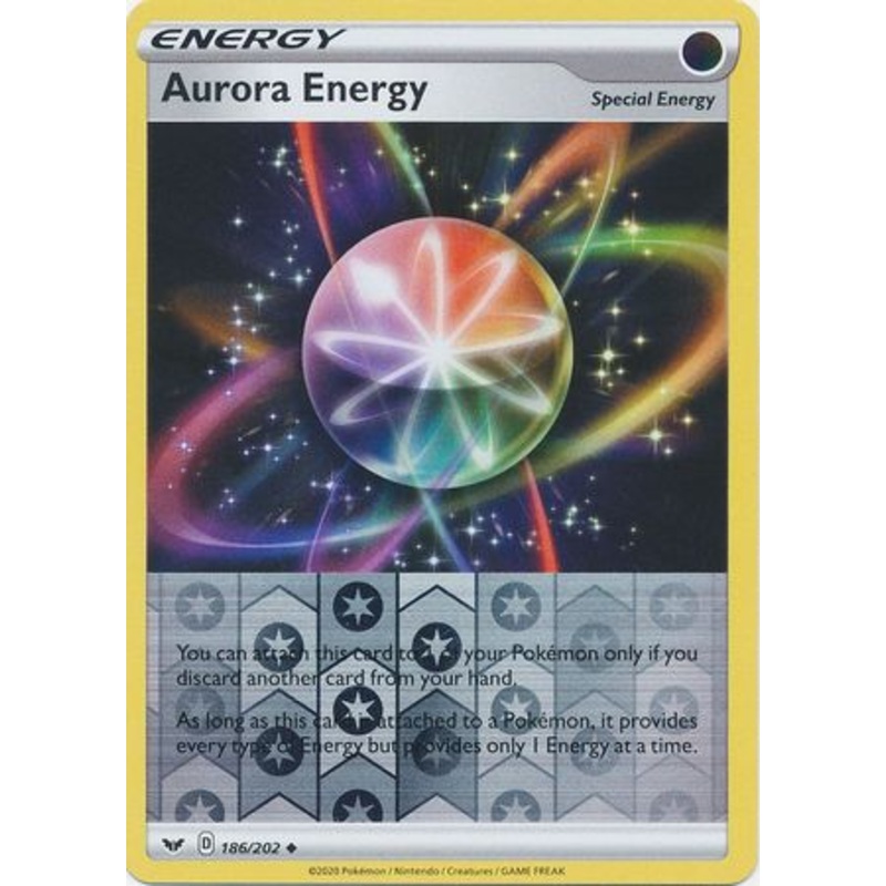 Pokemon Card Sword and Shield 186/202 Aurora Energy Reverse Holo Uncommon