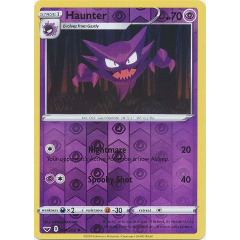 Pokemon Card Sword and Shield 084/202 84/202 Haunter Reverse Holo Uncommon