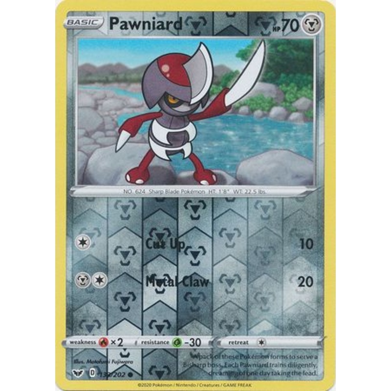 Pokemon Card Sword and Shield 133/202 Pawniard Reverse Holo Common