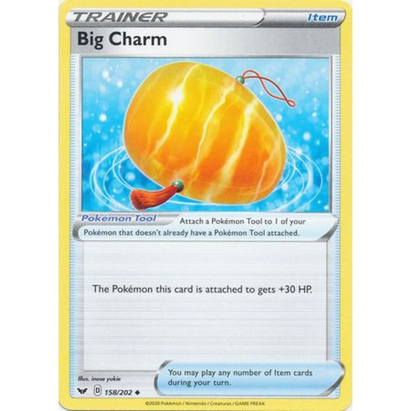 Pokemon Card Sword and Shield 158/202 Big Charm item Uncommon