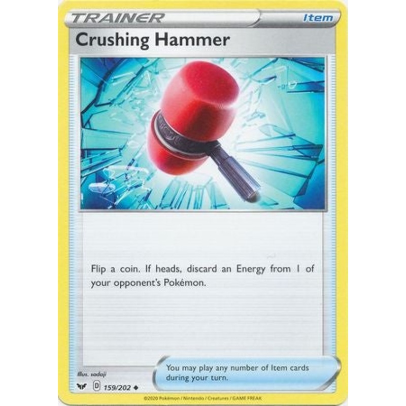 Pokemon Card Sword and Shield 159/202 Crushing Hammer item Uncommon