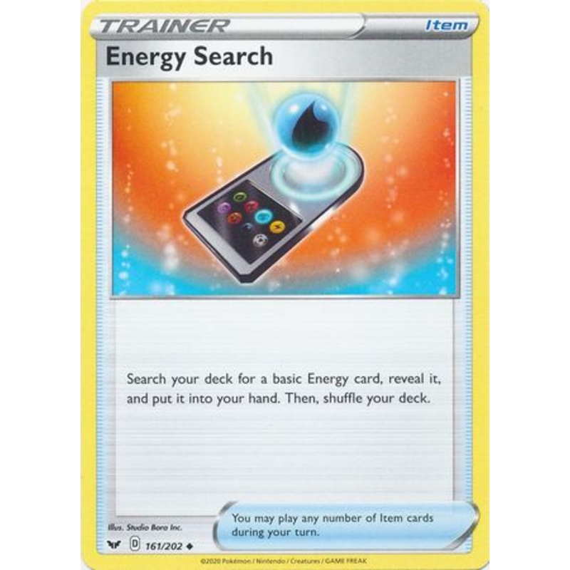 Pokemon Card Sword and Shield 161/202 Energy Search item Uncommon