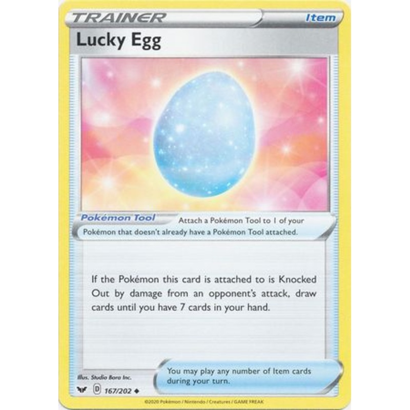 Pokemon Card Sword and Shield 167/202 Lucky Egg item Uncommon