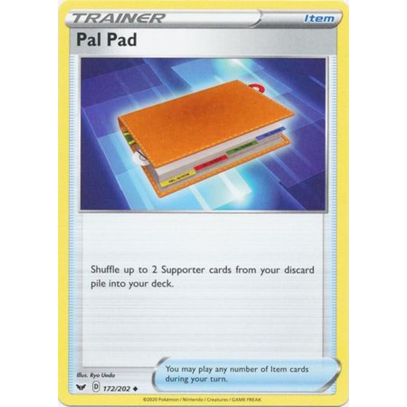 Pokemon Card Sword and Shield 172/202 Pal Pad item Uncommon