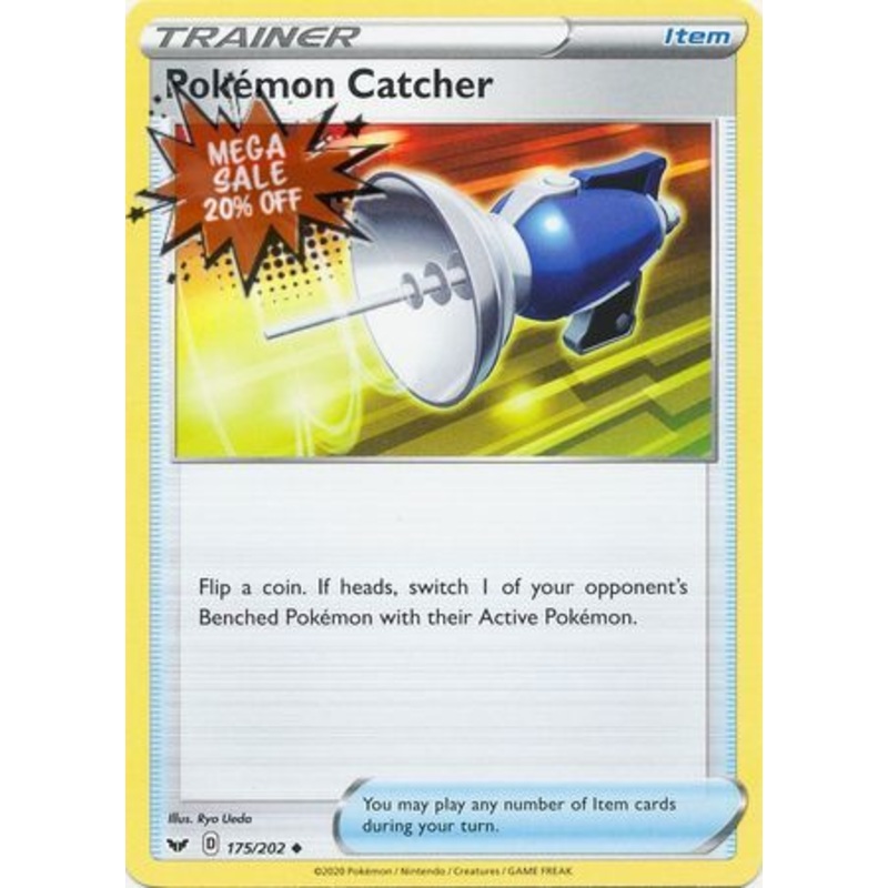 Pokemon Card Sword and Shield 175/202 Pokemon Catcher item Uncommon