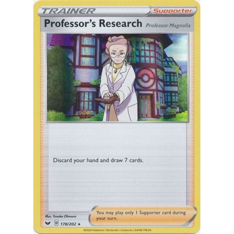 Pokemon Card Sword and Shield 178/202 Professor’s Research supporter Holo Rare