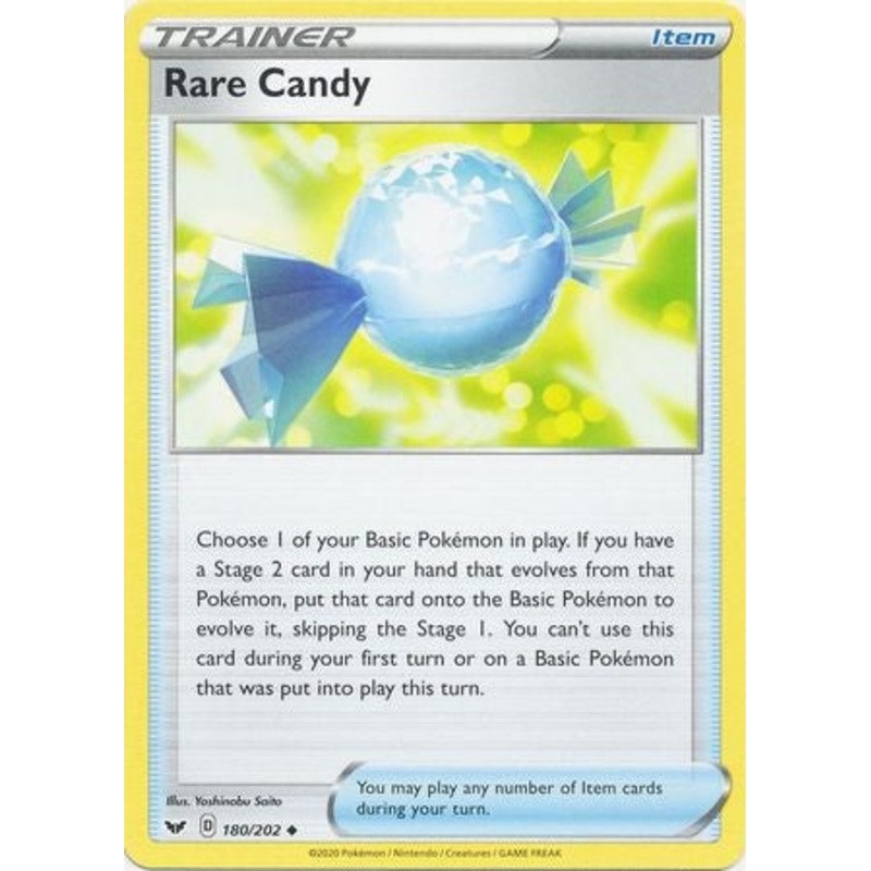 Pokemon Card Sword and Shield 180/202 Rare Candy item Uncommon
