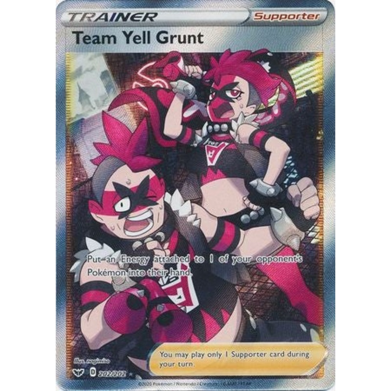 Pokemon Card Sword and Shield 202/202 Team Yell Grunt supporter Full Art