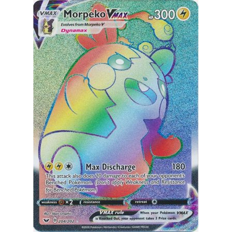 Pokemon Card Sword and Shield 204/202 Morpeko VMAX Hyper Rare