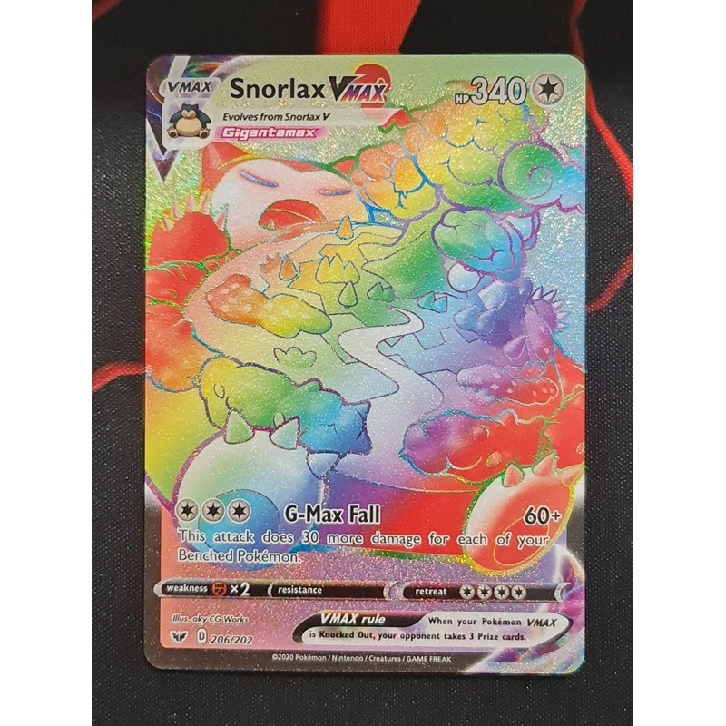 Pokemon Card Sword and Shield 206/202 Snorlax VMAX Hyper Rare