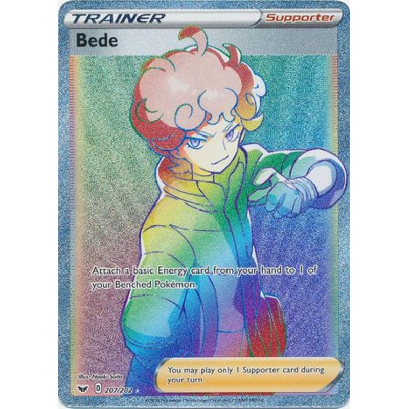 Pokemon Card Sword and Shield 207/202 Bede supporter Hyper Rare