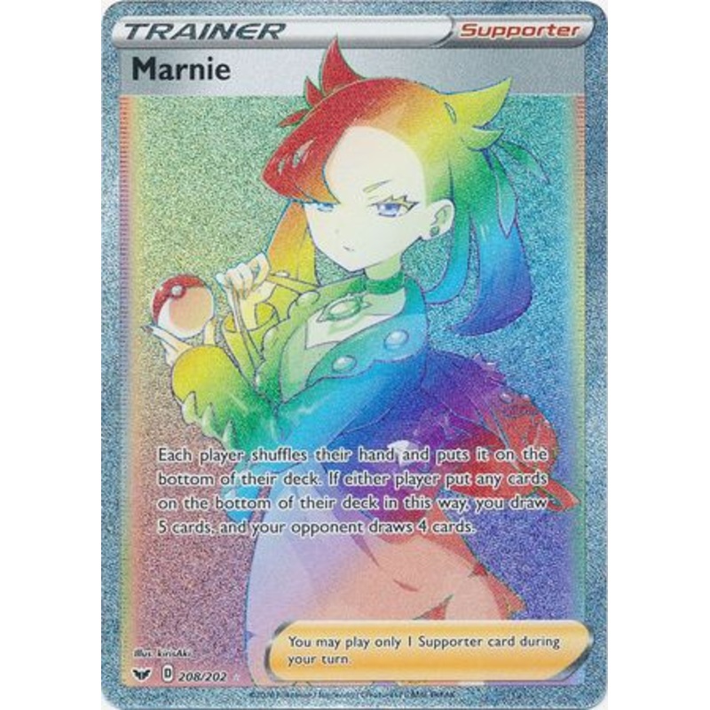 Pokemon Card Sword and Shield 208/202 Marnie supporter Hyper Rare