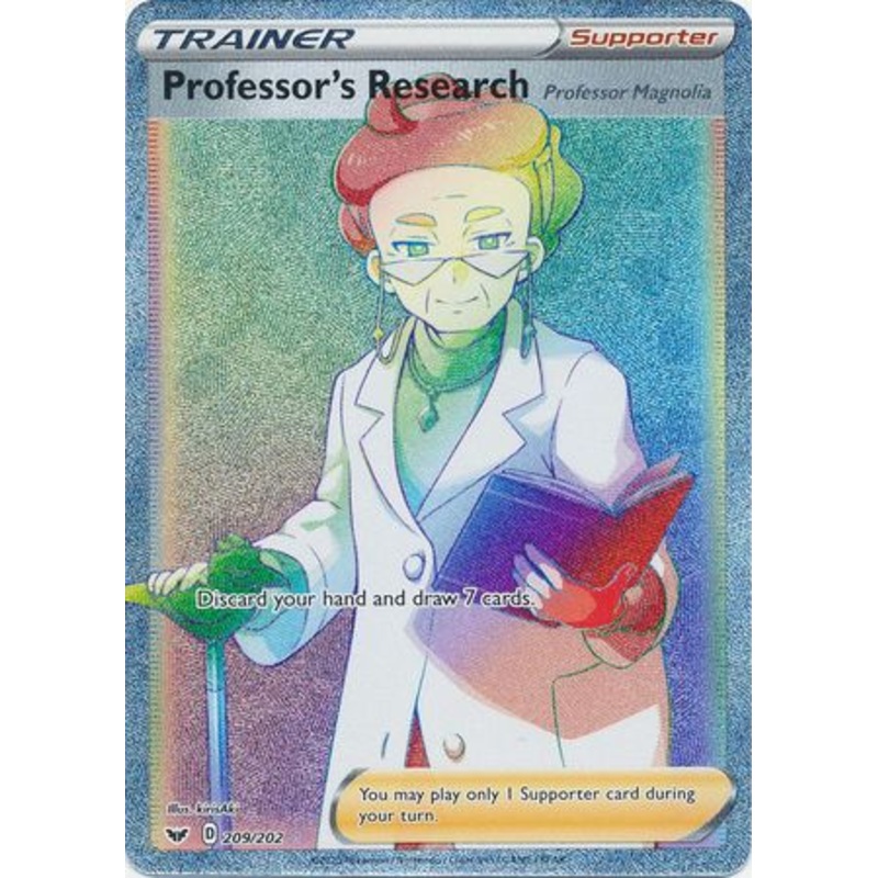 Pokemon Card Sword and Shield 209/202 Professor’s Research supporter Hyper Rare