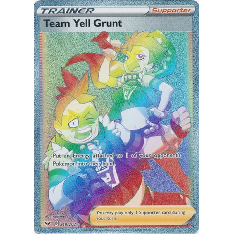Pokemon Card Sword and Shield 210/202 Team Yell Grunt supporter Hyper Rare