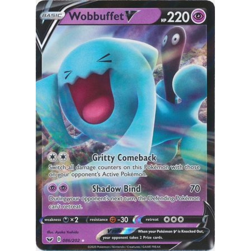 Pokemon Card Sword and Shield 086/202 86/202 Wobbuffet V Ultra Rare