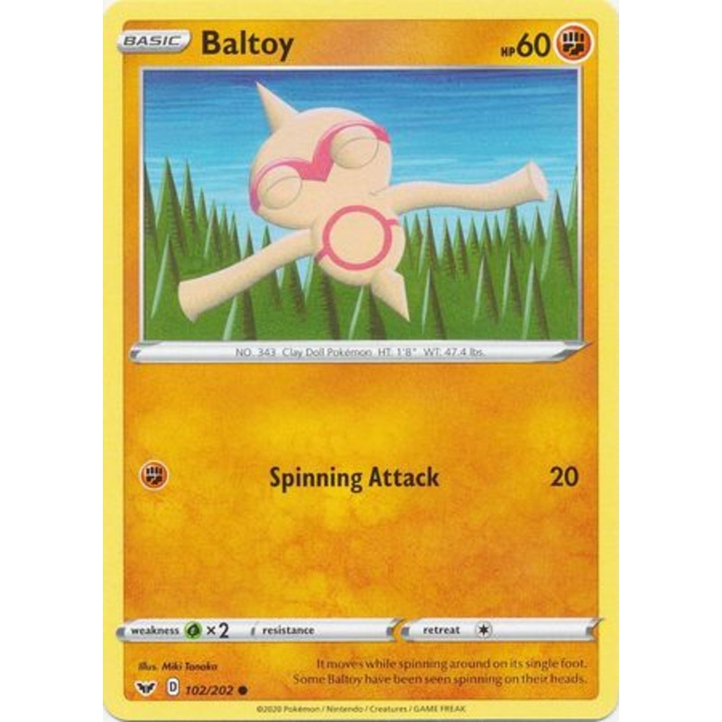 Pokemon Card Sword and Shield 102/202 Baltoy Common