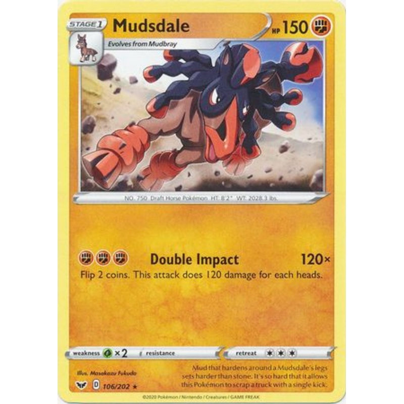 Pokemon Card Sword and Shield 106/202 Mudsdale Rare