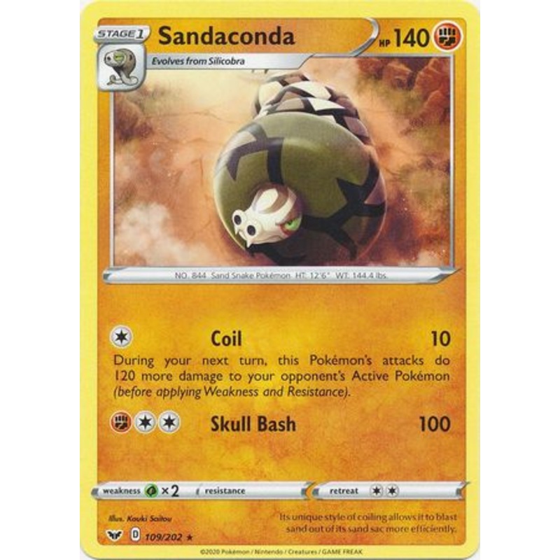 Pokemon Card Sword and Shield 109/202 Sandaconda Rare