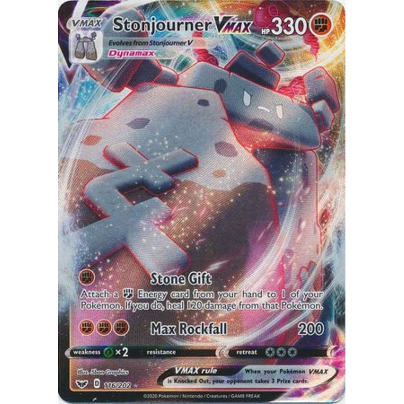 Pokemon Card Sword and Shield 116/202 Stonjourner VMAX Ultra Rare