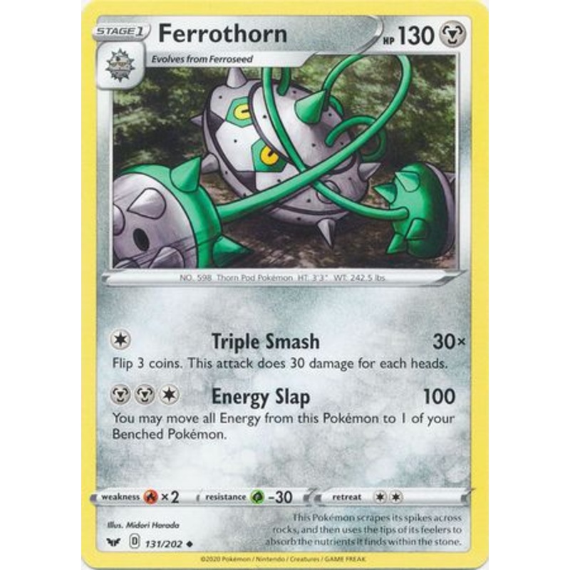 Pokemon Card Sword and Shield 131/202 Ferrothorn Uncommon