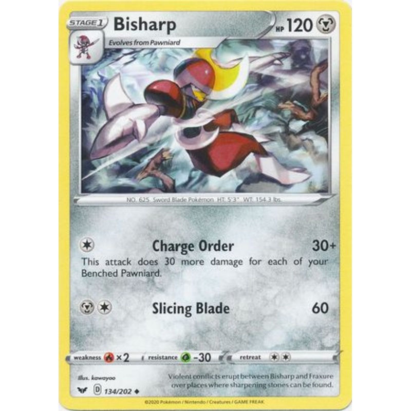 Pokemon Card Sword and Shield 134/202 Bisharp Uncommon