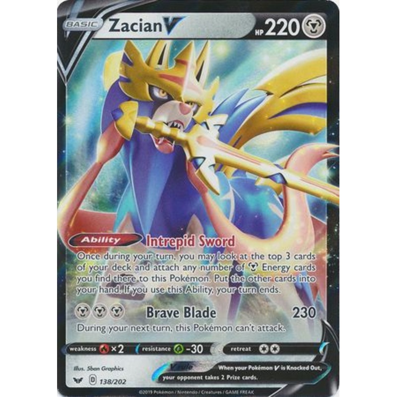 Pokemon Card Sword and Shield 138/202 Zacian V Ultra Rare