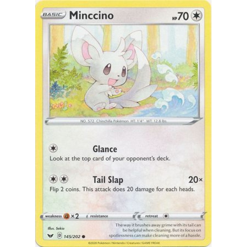 Pokemon Card Sword and Shield 145/202 Minccino Common