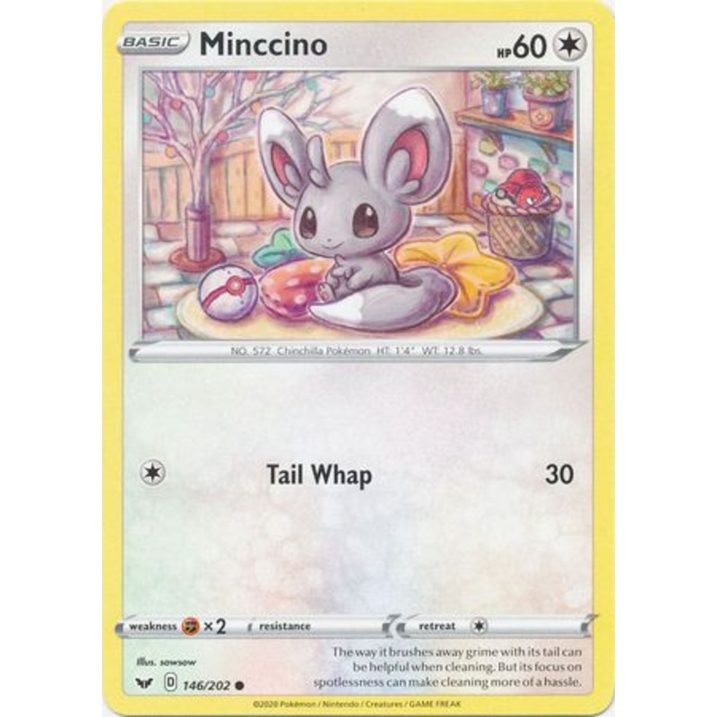 Pokemon Card Sword and Shield 146/202 Minccino Common