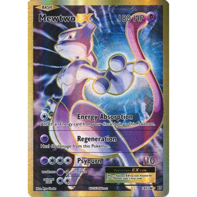 Pokemon Card XY Evolutions 103/108 Mewtwo EX Full Art Rare Ultra
