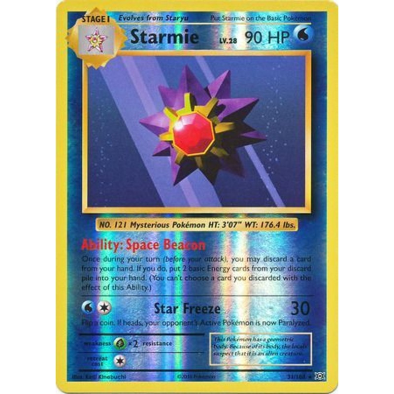 Pokemon Card XY Evolutions 31/108 Starmie Reverse Holo Rare