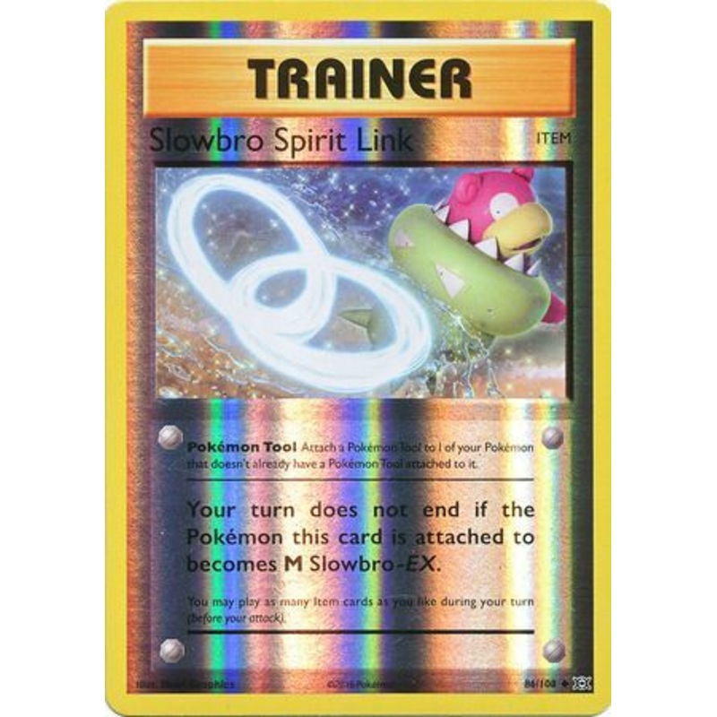 Pokemon Card XY Evolutions 86/108 Slowbro Spirit Link Item  Reverse Holo Uncommon