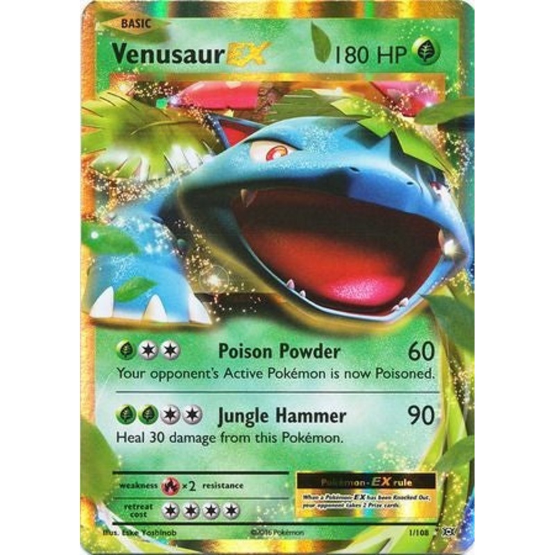 Pokemon Card XY Evolutions 1/108 Venusaur EX Rare Holo ex