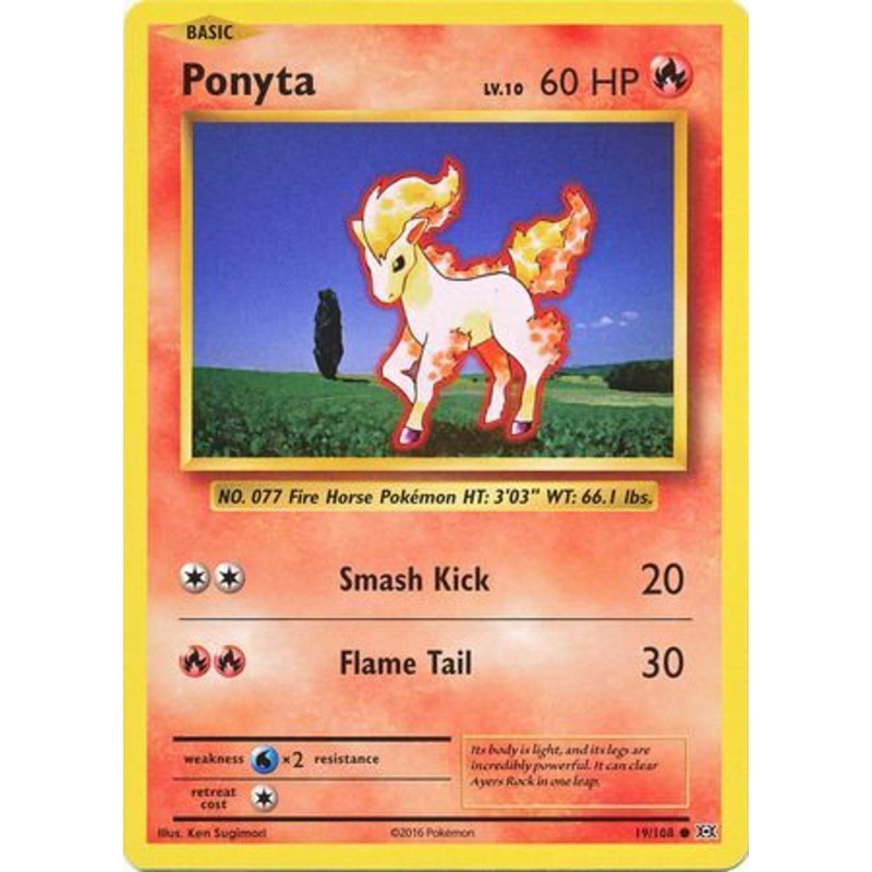 Pokemon Card XY Evolutions 19/108 Ponyta Common
