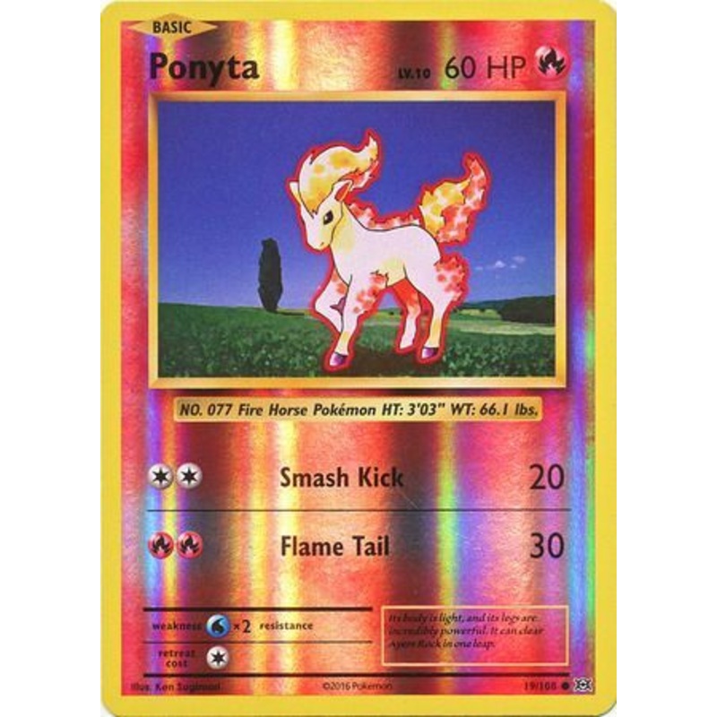 Pokemon Card XY Evolutions 19/108 Ponyta Reverse Holo Common