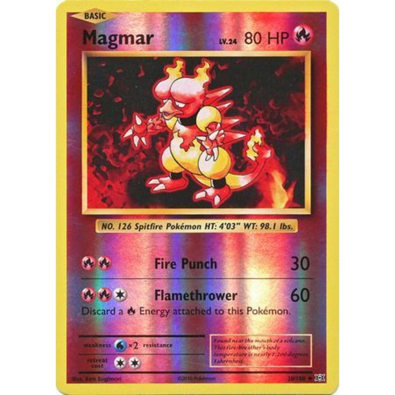 Pokemon Card XY Evolutions 20/108 Magmar  Reverse Holo Uncommon