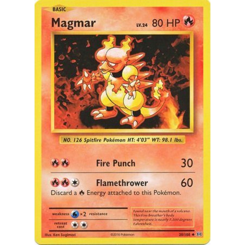 Pokemon Card XY Evolutions 20/108 Magmar Uncommon