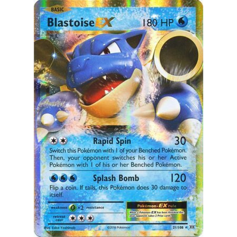 Pokemon Card XY Evolutions 21/108 Blastoise EX Rare Holo ex