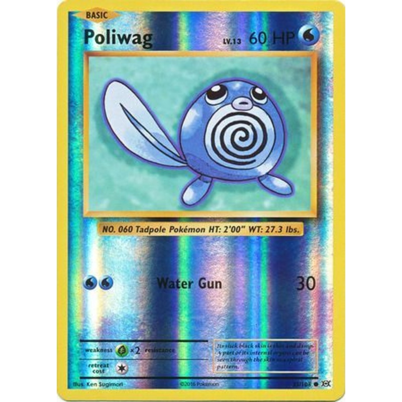 Pokemon Card XY Evolutions 23/108 Poliwag Reverse Holo Common