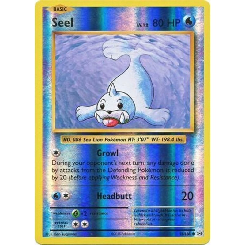 Pokemon Card XY Evolutions 28/108 Seel Reverse Holo Common