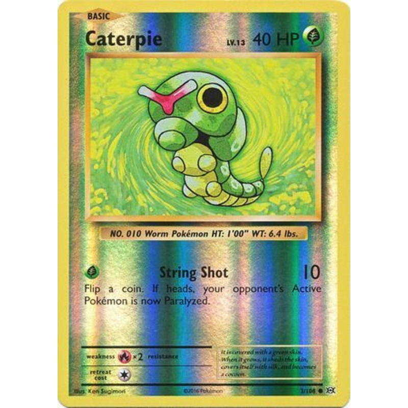 Pokemon Card XY Evolutions 3/108 Caterpie Reverse Holo Common