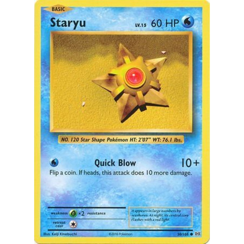 Pokemon Card XY Evolutions 30/108 Staryu Common