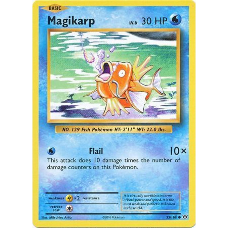 Pokemon Card XY Evolutions 33/108 Magikarp Common
