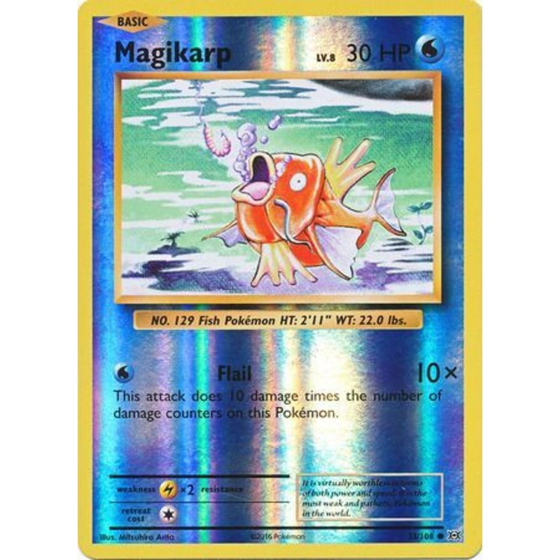 Pokemon Card XY Evolutions 33/108 Magikarp Reverse Holo Common