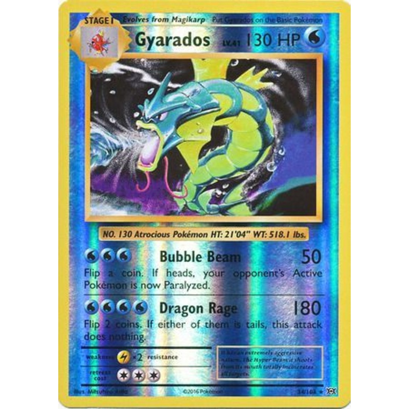 Pokemon Card XY Evolutions 34/108 Gyarados Reverse Holo Rare Holo