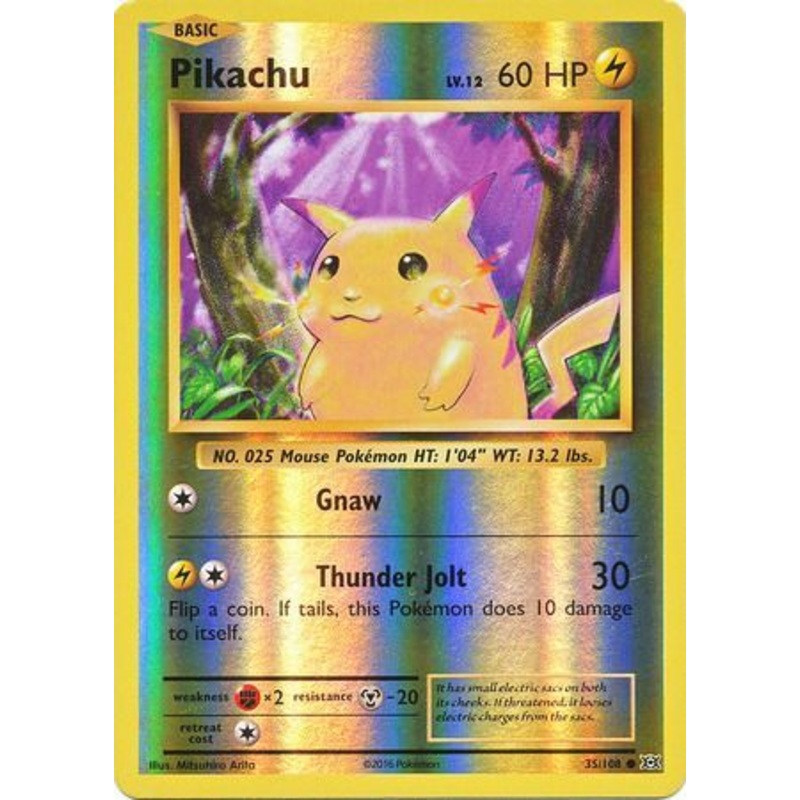 Pokemon Card XY Evolutions 35/108 Pikachu Reverse Holo Common