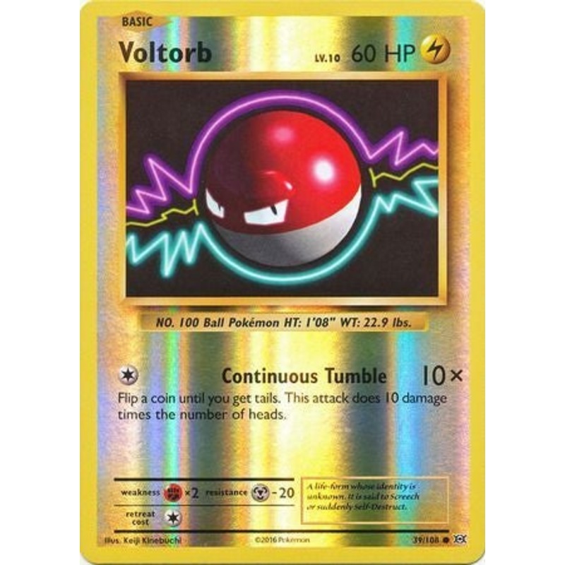 Pokemon Card XY Evolutions 39/108 Voltorb Reverse Holo Common