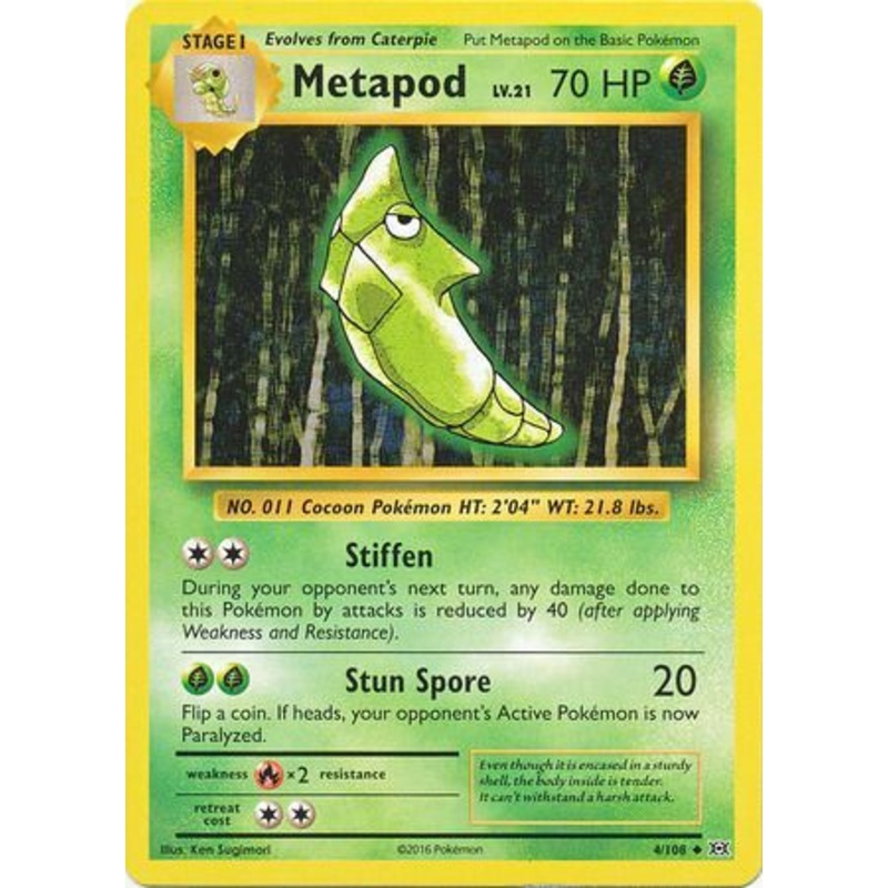 Pokemon Card XY Evolutions 4/108 Metapod Uncommon