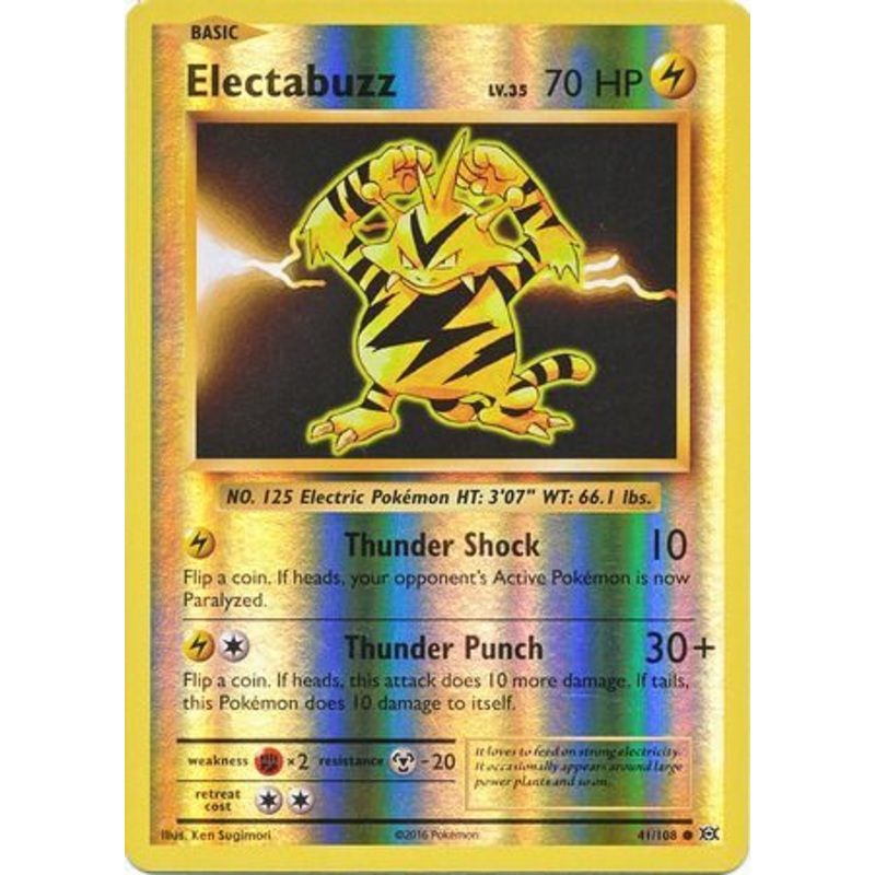 Pokemon Card XY Evolutions 41/108 Electabuzz Reverse Holo Common