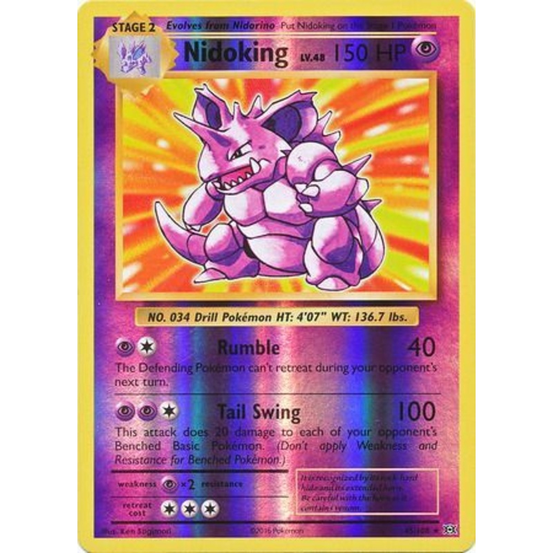 Pokemon Card XY Evolutions 45/108 Nidoking Reverse Holo Rare