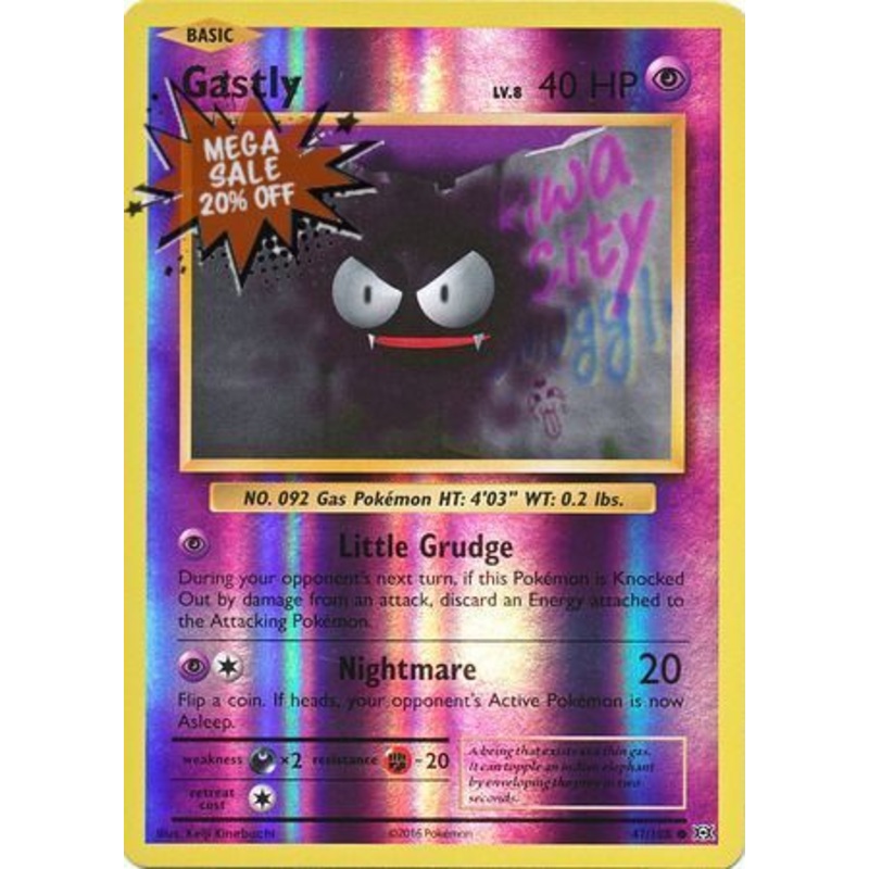 Pokemon Card XY Evolutions 47/108 Gastly Reverse Holo Common